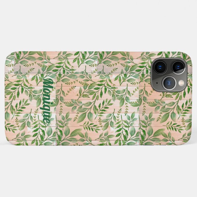 Personalised Abstract Greenery Case-Mate iPhone Case (Back (Horizontal))