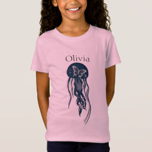 Personalised abstract Jellyfish Butterfly Pink T-Shirt