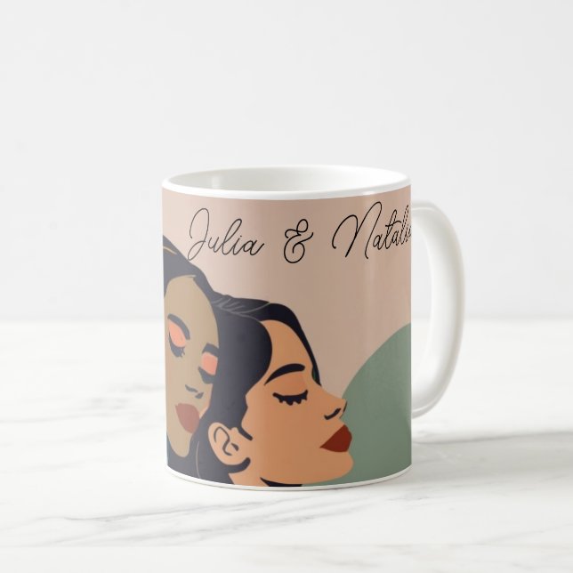 Personalised Abstract Lesbian Coffee Mug (Front Right)