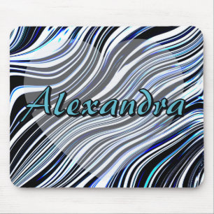 Personalised Abstract Marble and Waves Pattern Mouse Mat