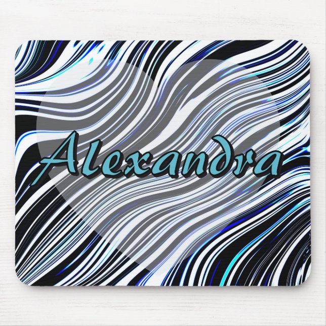 Personalised Abstract Marble and Waves Pattern Mouse Mat (Front)