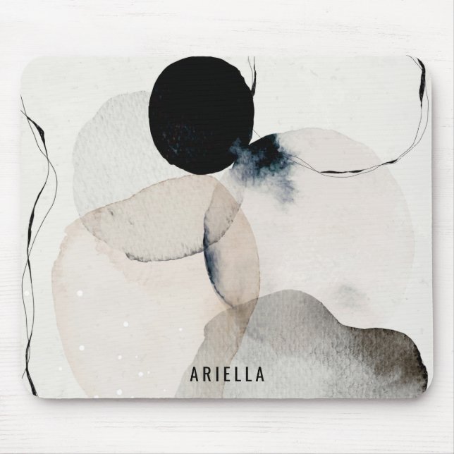 Personalised Abstract Modern Watercolor Shapes Mouse Mat (Front)