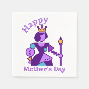Personalised Abstract Mum Design Custom Name Napkin