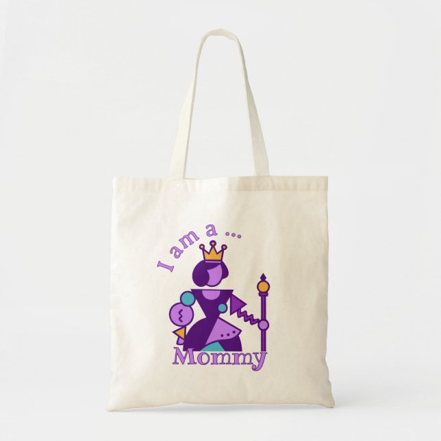 Personalised Abstract Mum Design Custom Name Tote Bag (Front)