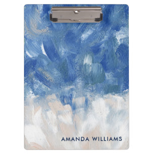 Personalised Abstract Ocean Acrylic Brushstrokes Clipboard