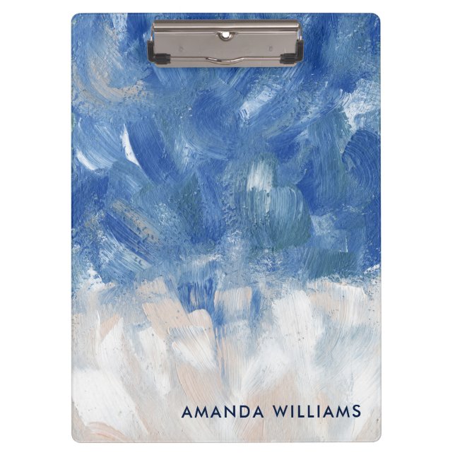 Personalised Abstract Ocean Acrylic Brushstrokes  Clipboard (Front)