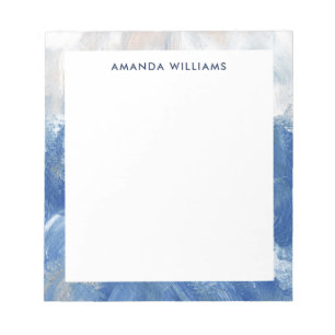 Personalised Abstract Ocean Acrylic Brushstrokes Notepad