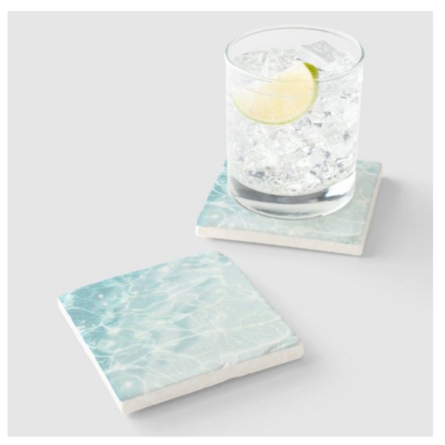 Personalised Abstract Ocean Water Custom Photo  Stone Coaster (Creator Uploaded)