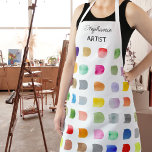 Personalised Abstract Pattern Artist's Apron<br><div class="desc">This artist's apron is decorated with a colourful watercolor abstract pattern.  
Easily customisable. 
Because we create our artwork you won’t find this exact design from other designers. 
Original Watercolor © Michele Davies.</div>
