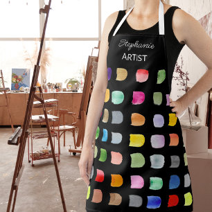 Personalised Abstract Pattern Artists Black Apron