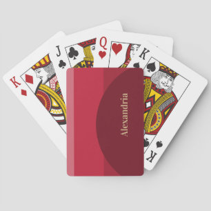 Personalised Abstract Red Stripe Playing Cards