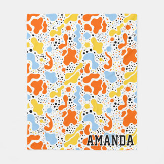 Personalised Abstract Spot Splatter Fleece Blanket