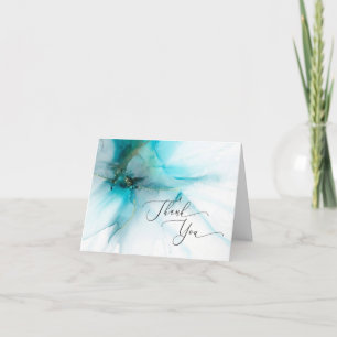Personalised Abstract Teal Thank You Card