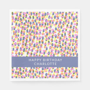 Personalised Abstract Watercolor Dots Birthday Napkin