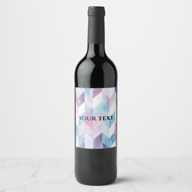 personalised abstract watercolor wine labels (Front)