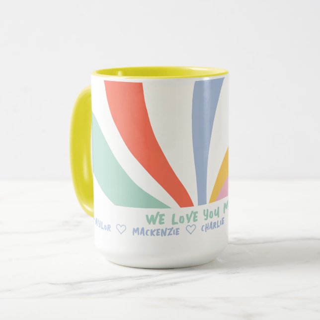 Personalised Abstract Wild Flower and Text  Mug (Front Left)
