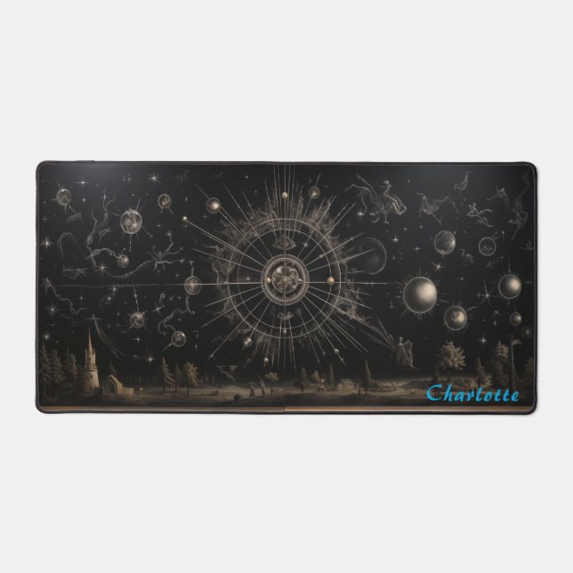 Personalised Abstract Wood Panel Desk Mat (Front)
