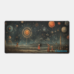 Personalised Abstract Wood Panel Desk Mat