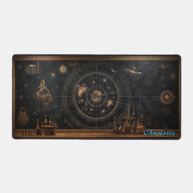 Personalised Abstract Wood Panel Desk Mat (Front)