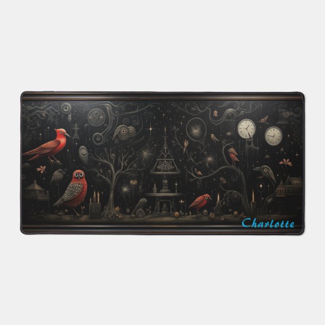 Personalised Abstract Wood Panel Desk Mat (Front)