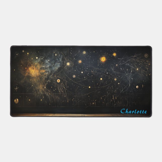 Personalised Abstract Wood Panel Desk Mat (Front)