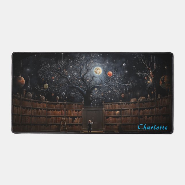 Personalised Abstract Wood Panel Desk Mat (Front)