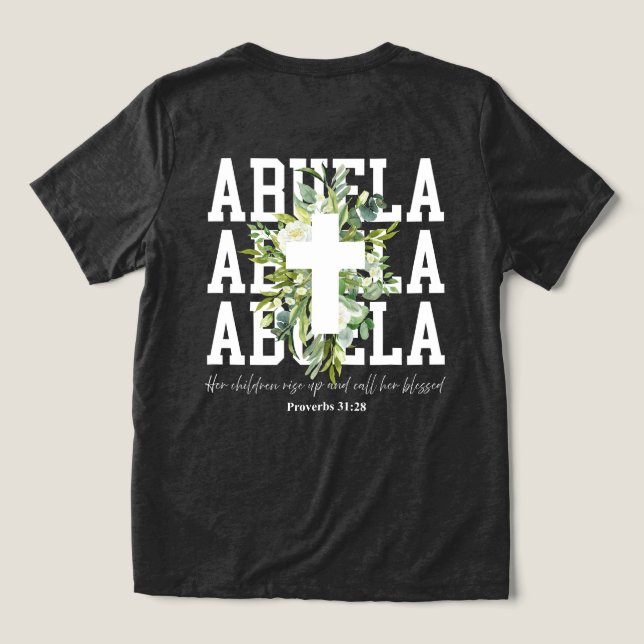 Personalised Abuela Blessed Grandma Shirt (Design Back)
