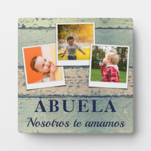 Personalised Abuela Kids Children 3 Photo Collage Plaque