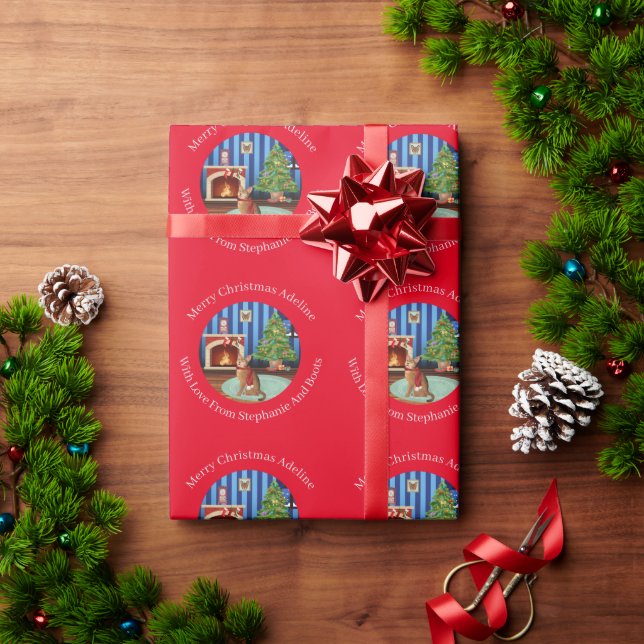 Personalised Abyssinian Kitty Cat Wrapping Paper (Holiday Gift)