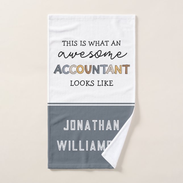 Personalised Accountant Funny Awesome Accountant Hand Towel (Hand Towel)