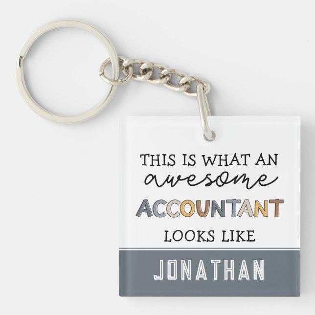 Personalised Accountant Funny Awesome Accountant Key Ring (Front)