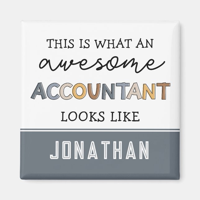 Personalised Accountant Funny Awesome Accountant Magnet (Front)