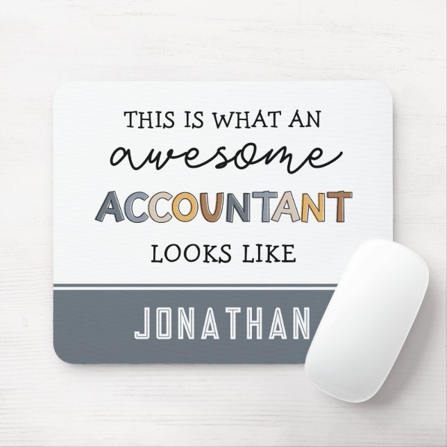 Personalised Accountant Funny Awesome Accountant Mouse Mat (With Mouse)
