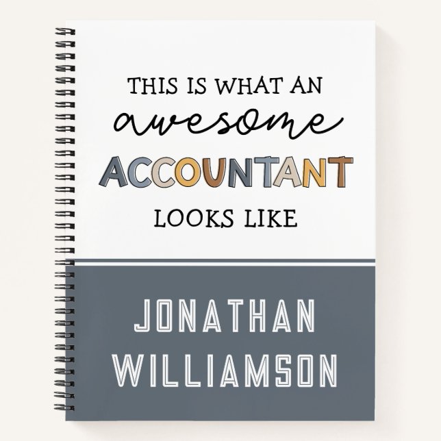 Personalised Accountant Funny Awesome Accountant Notebook (Front)