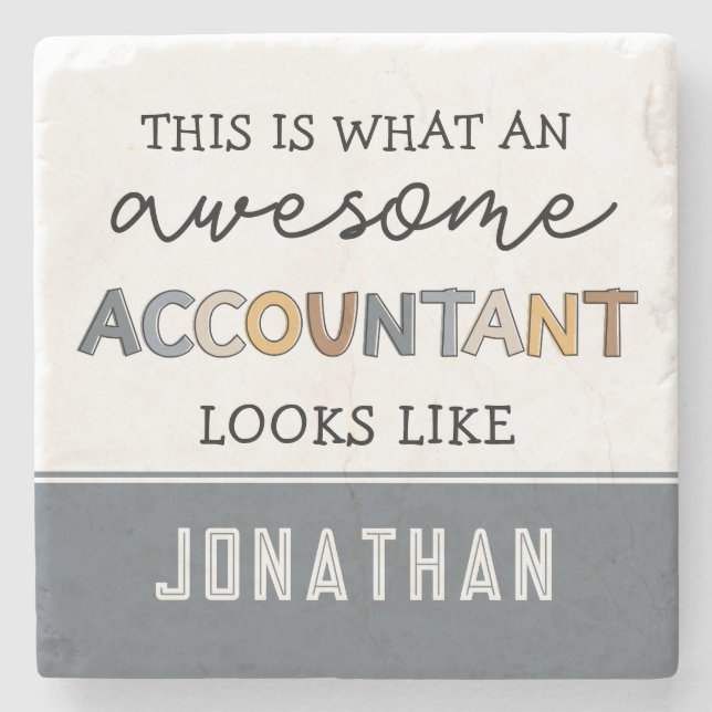Personalised Accountant Funny Awesome Accountant Stone Coaster (Front)
