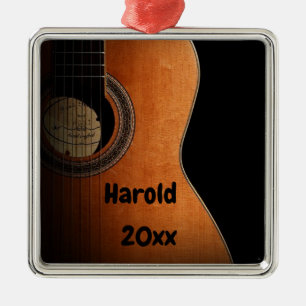 Personalised Acoustic Guitar Metal Tree Decoration
