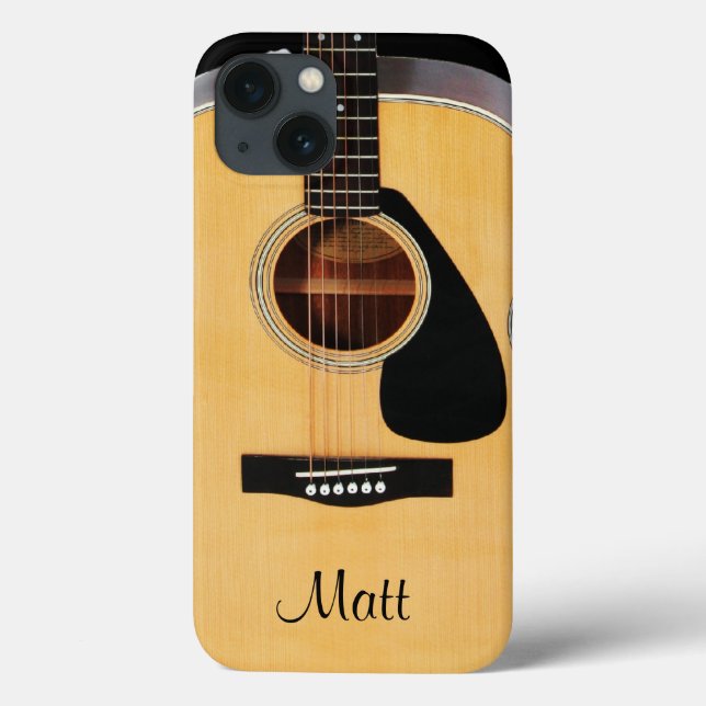 Personalised Acoustic Guitar Music iPhone Case (Back)