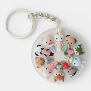 Personalised Acrylic Key Ring - Felt Animals