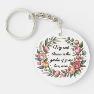 Personalised Acrylic Keychain with Floral Design a