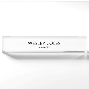 Personalised Acrylic Name Block, Optional name Nameplate