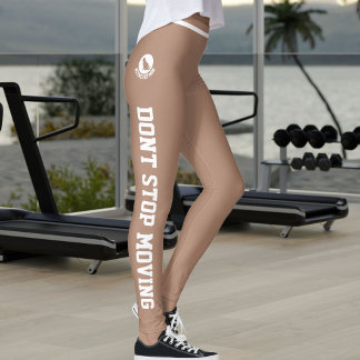 Personalised Active Pet Mum White Dusty carmel Cat Leggings