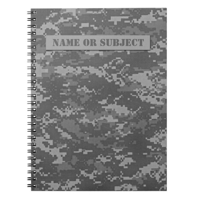 Personalised ACU Digital Camo Spiral Notebook (Front)