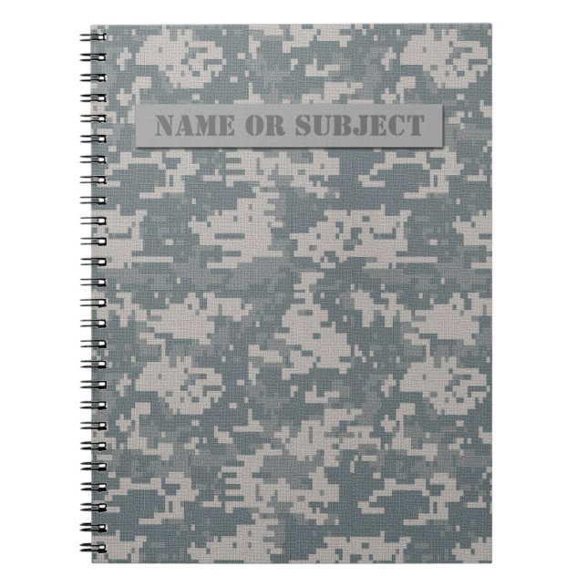 Personalised ACU Digital Camo Spiral Notebook (Front)