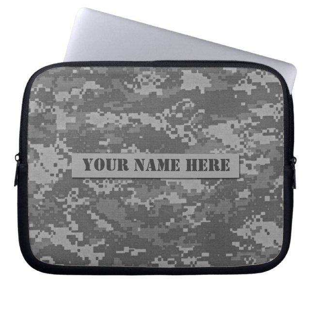 Personalised ACU Digital Camouflage Laptop Sleeve (Front)