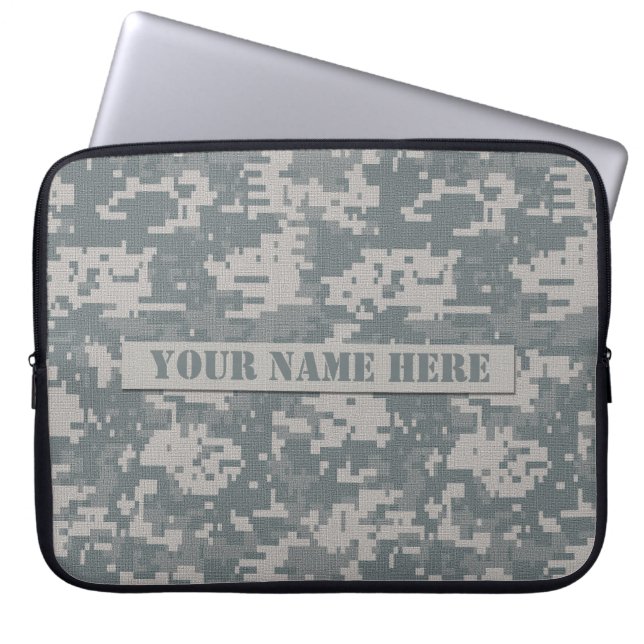 Personalised ACU Digital Camouflage Laptop Sleeve (Front)