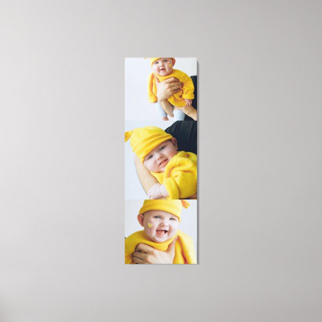 Personalised Add 3 Photographs Custom Made Canvas Print (Front)