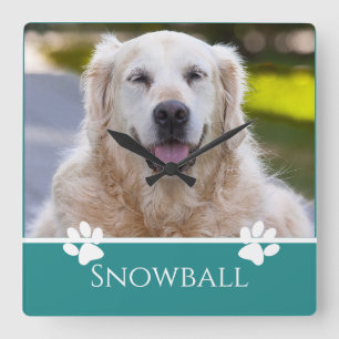 Personalised Add-a-Dog Photo Square Wall Clock