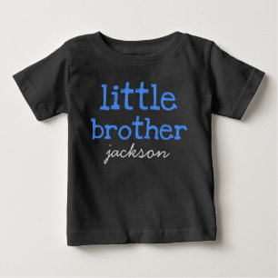 Personalised Add a Name Blue Text Little Brother Baby T-Shirt