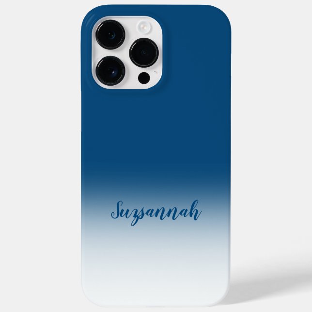 Personalised Add A Name Mellow Blue Ombre Case-Mate iPhone Case (Back)