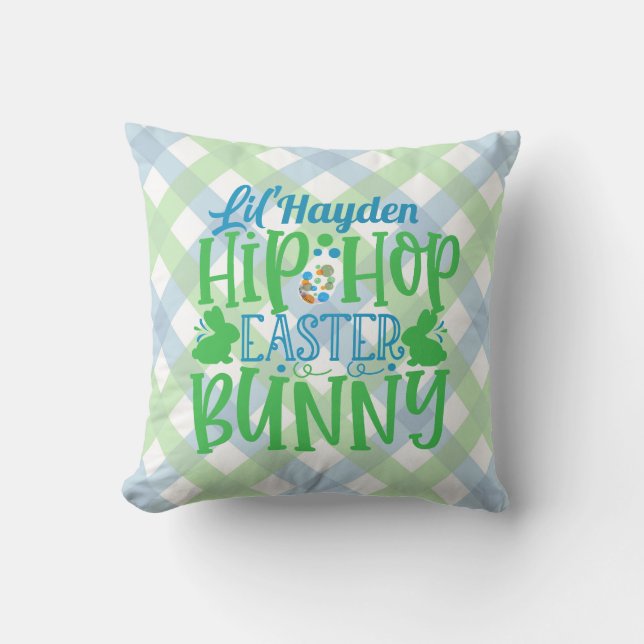 Personalised ADD NAME Lil Hip Hop Easter Bunny Cushion (Front)
